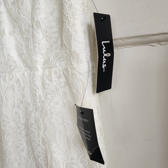 Lulu's Normani White Lace Sleeveless Sheath Dress, Sz M - Picture 7 of 15